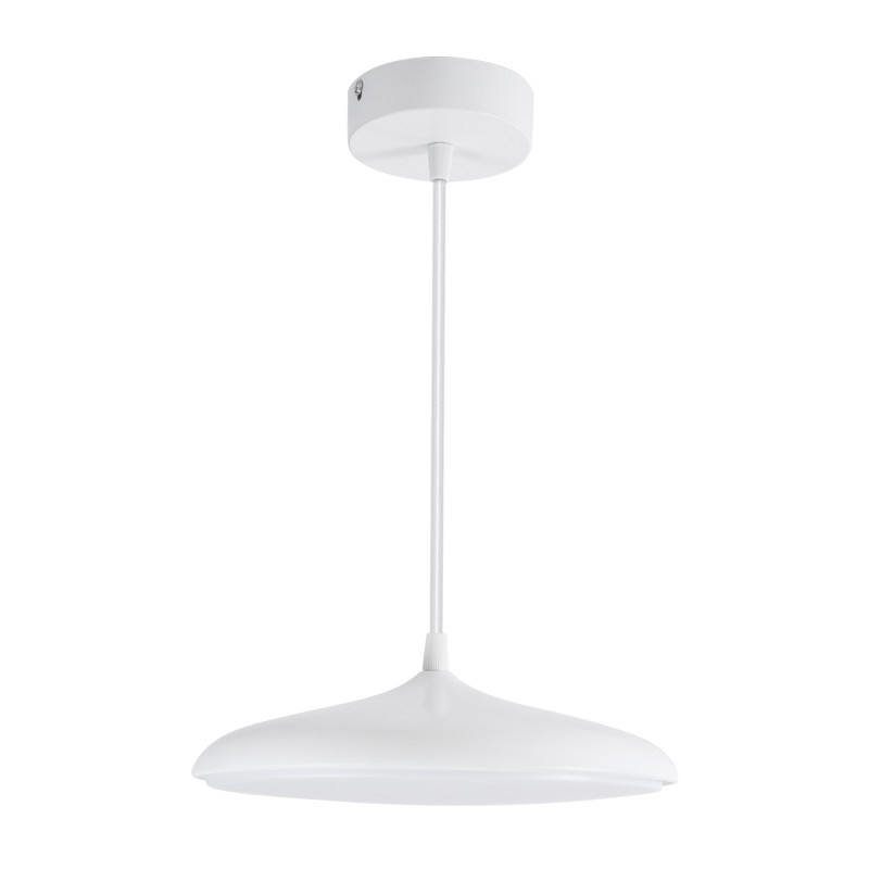 GLOBOSTAR® BARON 61252 Μοντέρνο Κρεμαστό Φωτιστικό Οροφής LED 12W 1440lm 120° AC 220-240V IP20 Ρυθμιζόμενο Λευκό CCT με On/Off 2700K/4500K/6000K - Lumileds SMD Chip - Λευκό Ματ - Μ25 x Π25 x Υ8cm - 3 Χρόνια Εγγύηση
