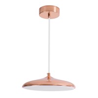 GLOBOSTAR® BARON 61253 Μοντέρνο Κρεμαστό Φωτιστικό Οροφής LED 12W 1440lm 120° AC 220-240V IP20 Ρυθμιζόμενο Λευκό CCT με On/Off 2700K/4500K/6000K - Lumileds SMD Chip - Ροζ Χρυσό - Μ25 x Π25 x Υ8cm - 3 Χρόνια Εγγύηση
