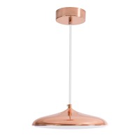 GLOBOSTAR® BARON 61253 Μοντέρνο Κρεμαστό Φωτιστικό Οροφής LED 12W 1440lm 120° AC 220-240V IP20 Ρυθμιζόμενο Λευκό CCT με On/Off 2700K/4500K/6000K - Lumileds SMD Chip - Ροζ Χρυσό - Μ25 x Π25 x Υ8cm - 3 Χρόνια Εγγύηση
