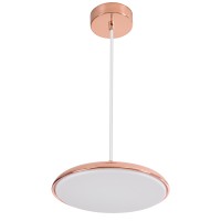GLOBOSTAR® BARON 61253 Μοντέρνο Κρεμαστό Φωτιστικό Οροφής LED 12W 1440lm 120° AC 220-240V IP20 Ρυθμιζόμενο Λευκό CCT με On/Off 2700K/4500K/6000K - Lumileds SMD Chip - Ροζ Χρυσό - Μ25 x Π25 x Υ8cm - 3 Χρόνια Εγγύηση
