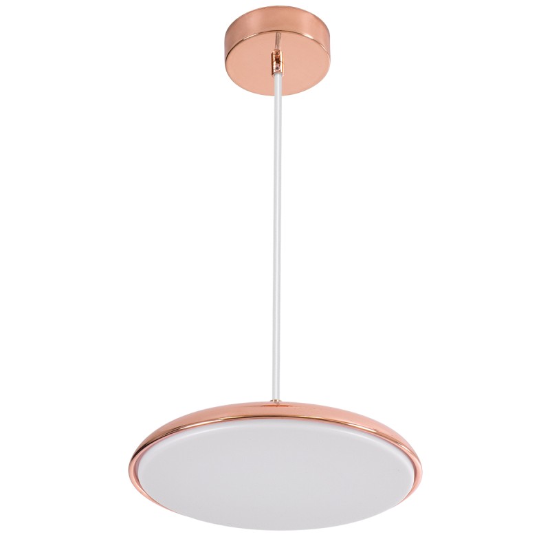 GLOBOSTAR® BARON 61253 Μοντέρνο Κρεμαστό Φωτιστικό Οροφής LED 12W 1440lm 120° AC 220-240V IP20 Ρυθμιζόμενο Λευκό CCT με On/Off 2700K/4500K/6000K - Lumileds SMD Chip - Ροζ Χρυσό - Μ25 x Π25 x Υ8cm - 3 Χρόνια Εγγύηση