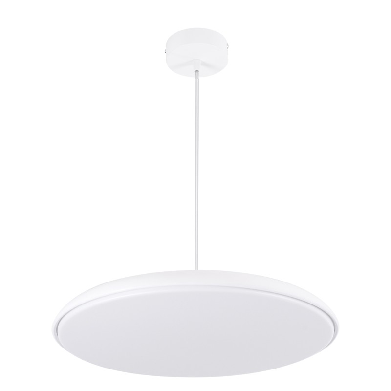 GLOBOSTAR® BARON 61255 Μοντέρνο Κρεμαστό Φωτιστικό Οροφής LED 24W 2880lm 120° AC 220-240V IP20 Ρυθμιζόμενο Λευκό CCT με On/Off 2700K/4500K/6000K - Lumileds SMD Chip - Λευκό Ματ - Μ40 x Π40 x Υ10cm - 3 Χρόνια Εγγύηση