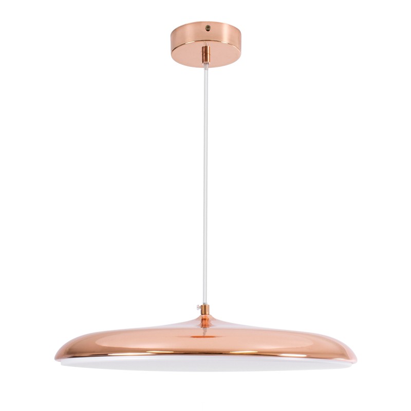GLOBOSTAR® BARON 61256 Μοντέρνο Κρεμαστό Φωτιστικό Οροφής LED 24W 2880lm 120° AC 220-240V IP20 Ρυθμιζόμενο Λευκό CCT με On/Off 2700K/4500K/6000K - Lumileds SMD Chip - Ροζ Χρυσό - Μ40 x Π40 x Υ10cm - 3 Χρόνια Εγγύηση