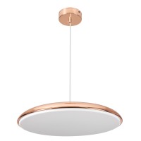 GLOBOSTAR® BARON 61256 Μοντέρνο Κρεμαστό Φωτιστικό Οροφής LED 24W 2880lm 120° AC 220-240V IP20 Ρυθμιζόμενο Λευκό CCT με On/Off 2700K/4500K/6000K - Lumileds SMD Chip - Ροζ Χρυσό - Μ40 x Π40 x Υ10cm - 3 Χρόνια Εγγύηση