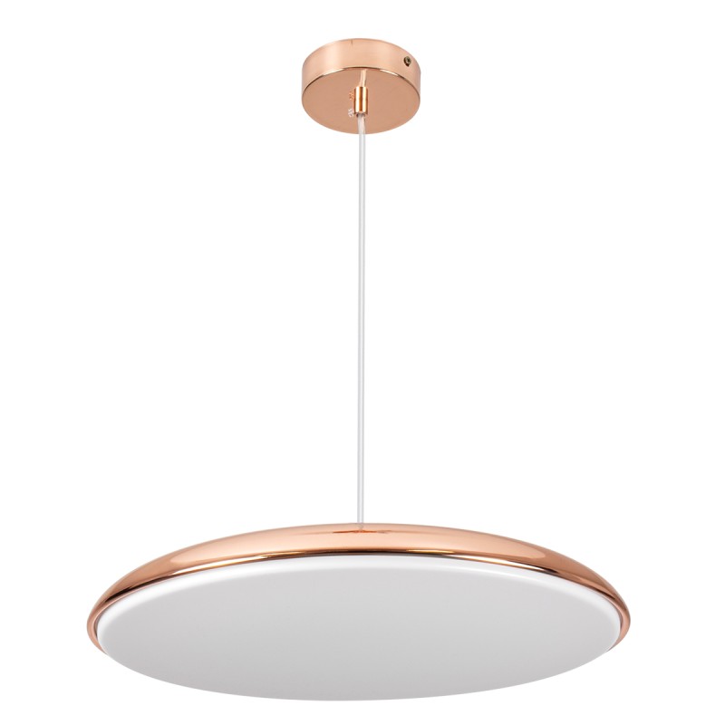 GLOBOSTAR® BARON 61256 Μοντέρνο Κρεμαστό Φωτιστικό Οροφής LED 24W 2880lm 120° AC 220-240V IP20 Ρυθμιζόμενο Λευκό CCT με On/Off 2700K/4500K/6000K - Lumileds SMD Chip - Ροζ Χρυσό - Μ40 x Π40 x Υ10cm - 3 Χρόνια Εγγύηση