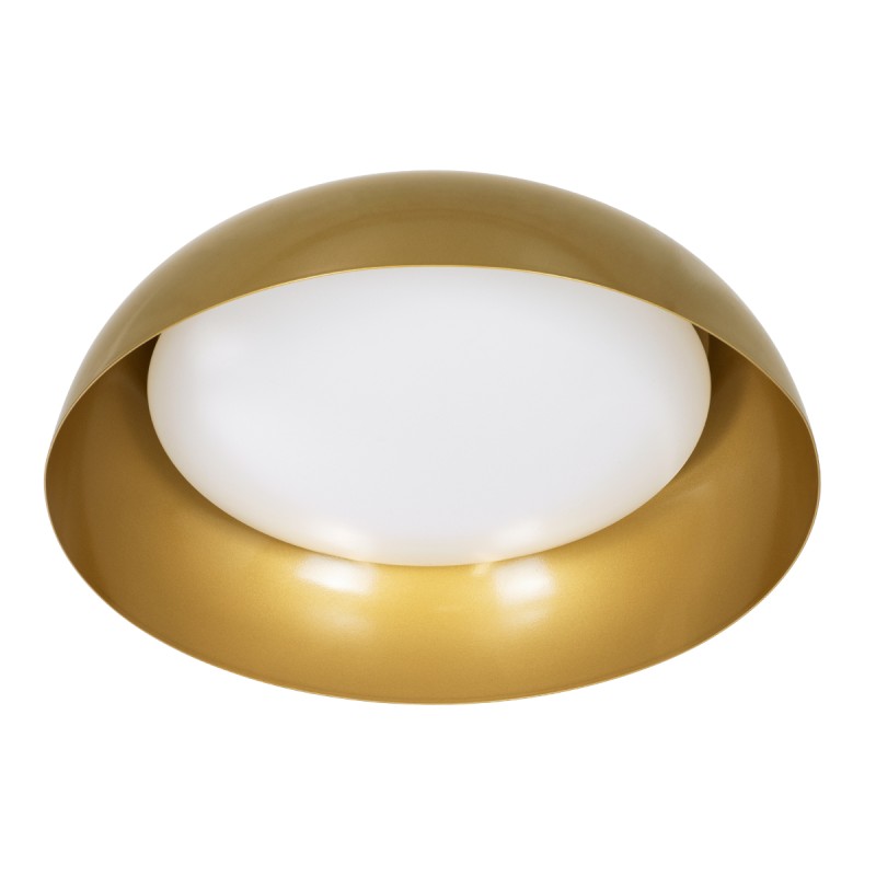 GLOBOSTAR® ANATOLIA 61263 Μοντέρνο Φωτιστικό Οροφής LED 60W 6900lm 120° AC 220-240V IP20 Ρυθμιζόμενο Λευκό CCT με Χειριστήριο από 2700K έως 6000K Dimmable - Lumileds SMD Chip - Χρυσό - Μ43 x Π43 x Υ11cm - 3 Χρόνια Εγγύηση