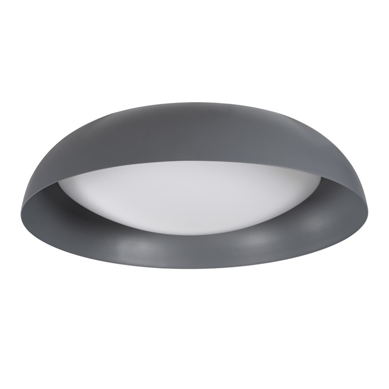 GLOBOSTAR® ANATOLIA 61265 Μοντέρνο Φωτιστικό Οροφής LED 75W 8625lm 120° AC 220-240V IP20 Ρυθμιζόμενο Λευκό CCT με Χειριστήριο από 2700K έως 6000K Dimmable - Lumileds SMD Chip - Γκρι - Μ60 x Π60 x Υ13cm - 3 Χρόνια Εγγύηση