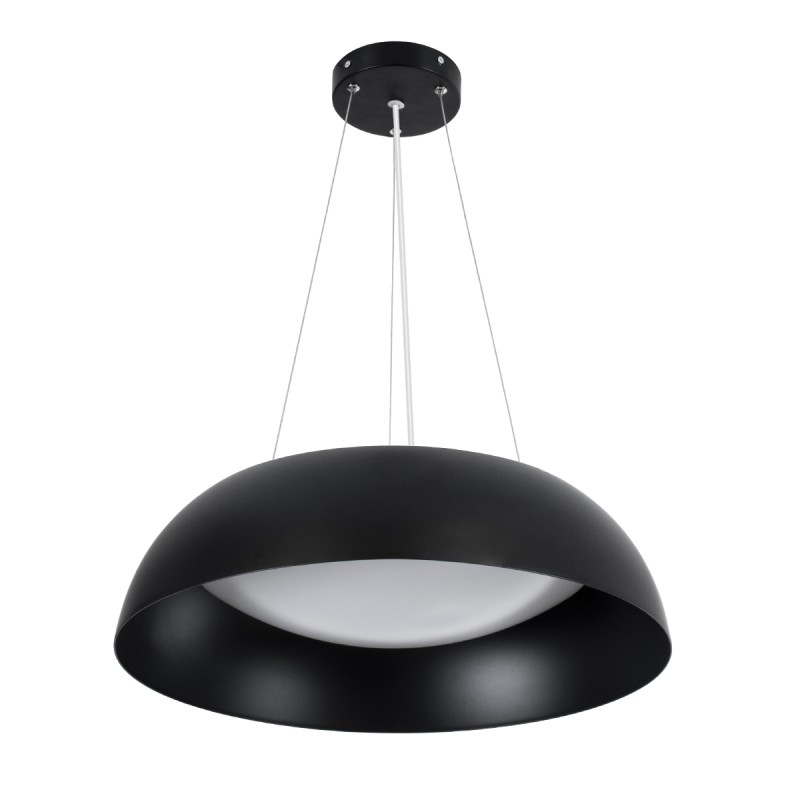 GLOBOSTAR® ANATOLIA 61267 Μοντέρνο Κρεμαστό Φωτιστικό Οροφής LED 60W 6900lm 120° AC 220-240V IP20 Ρυθμιζόμενο Λευκό CCT με Χειριστήριο από 2700K έως 6000K Dimmable - Lumileds SMD Chip - Μαύρο Ματ - Μ43 x Π43 x Υ11cm - 3 Χρόνια Εγγύηση