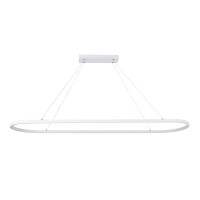 GLOBOSTAR® BOLIVAR 61272 Μοντέρνο Κρεμαστό Φωτιστικό Οροφής LED 54W 6210lm 360° AC 220-240V IP20 Ρυθμιζόμενο Λευκό CCT με Χειριστήριο από 2700K έως 6000K Dimmable - Lumileds SMD Chip - Λευκό Ματ - Μ120 x Π30 x Υ2cm - 3 Χρόνια Εγγύηση