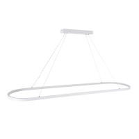 GLOBOSTAR® BOLIVAR 61272 Μοντέρνο Κρεμαστό Φωτιστικό Οροφής LED 54W 6210lm 360° AC 220-240V IP20 Ρυθμιζόμενο Λευκό CCT με Χειριστήριο από 2700K έως 6000K Dimmable - Lumileds SMD Chip - Λευκό Ματ - Μ120 x Π30 x Υ2cm - 3 Χρόνια Εγγύηση