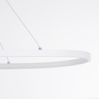 GLOBOSTAR® BOLIVAR 61272 Μοντέρνο Κρεμαστό Φωτιστικό Οροφής LED 54W 6210lm 360° AC 220-240V IP20 Ρυθμιζόμενο Λευκό CCT με Χειριστήριο από 2700K έως 6000K Dimmable - Lumileds SMD Chip - Λευκό Ματ - Μ120 x Π30 x Υ2cm - 3 Χρόνια Εγγύηση