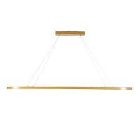 GLOBOSTAR® BOLIVAR 61274 Μοντέρνο Κρεμαστό Φωτιστικό Οροφής LED 54W 6210lm 360° AC 220-240V IP20 Ρυθμιζόμενο Λευκό CCT με Χειριστήριο από 2700K έως 6000K Dimmable - Lumileds SMD Chip - Χρυσό Βούρτσας - Μ120 x Π30 x Υ2cm - 3 Χρόνια Εγγύηση