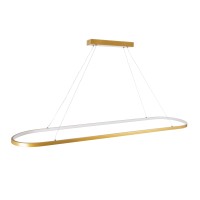 GLOBOSTAR® BOLIVAR 61274 Μοντέρνο Κρεμαστό Φωτιστικό Οροφής LED 54W 6210lm 360° AC 220-240V IP20 Ρυθμιζόμενο Λευκό CCT με Χειριστήριο από 2700K έως 6000K Dimmable - Lumileds SMD Chip - Χρυσό Βούρτσας - Μ120 x Π30 x Υ2cm - 3 Χρόνια Εγγύηση