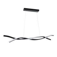 GLOBOSTAR® MORALES 61275 Μοντέρνο Κρεμαστό Φωτιστικό Οροφής LED 54W 6048lm 300° AC 220-240V IP20 Ρυθμιζόμενο Λευκό CCT με Χειριστήριο από 2700K έως 6000K Dimmable - Lumileds SMD Chip - Μαύρο Ματ - Μ90 x Π14 x Υ14cm - 3 Χρόνια Εγγύηση