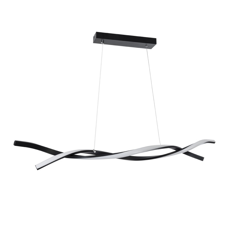 GLOBOSTAR® MORALES 61275 Μοντέρνο Κρεμαστό Φωτιστικό Οροφής LED 54W 6048lm 300° AC 220-240V IP20 Ρυθμιζόμενο Λευκό CCT με Χειριστήριο από 2700K έως 6000K Dimmable - Lumileds SMD Chip - Μαύρο Ματ - Μ90 x Π14 x Υ14cm - 3 Χρόνια Εγγύηση