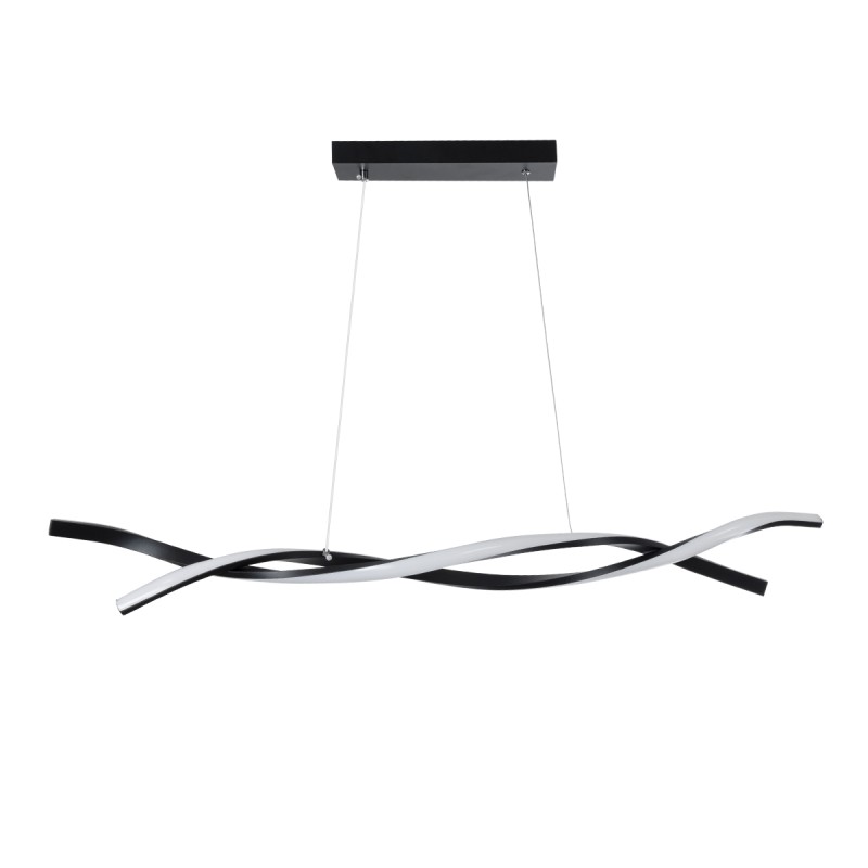 GLOBOSTAR® MORALES 61275 Μοντέρνο Κρεμαστό Φωτιστικό Οροφής LED 54W 6048lm 300° AC 220-240V IP20 Ρυθμιζόμενο Λευκό CCT με Χειριστήριο από 2700K έως 6000K Dimmable - Lumileds SMD Chip - Μαύρο Ματ - Μ90 x Π14 x Υ14cm - 3 Χρόνια Εγγύηση