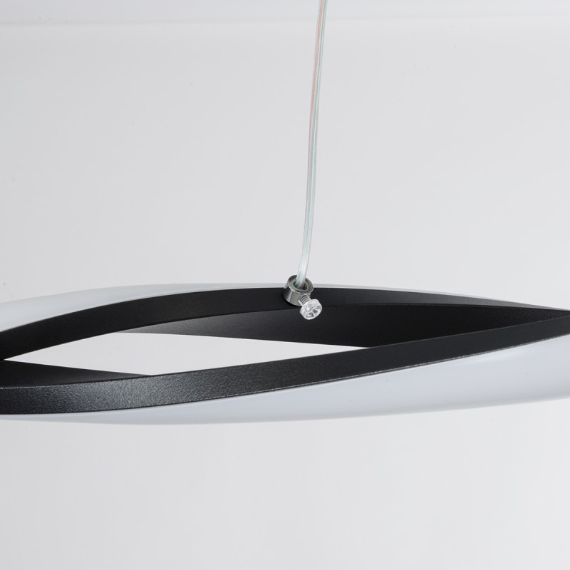 GLOBOSTAR® MORALES 61275 Μοντέρνο Κρεμαστό Φωτιστικό Οροφής LED 54W 6048lm 300° AC 220-240V IP20 Ρυθμιζόμενο Λευκό CCT με Χειριστήριο από 2700K έως 6000K Dimmable - Lumileds SMD Chip - Μαύρο Ματ - Μ90 x Π14 x Υ14cm - 3 Χρόνια Εγγύηση