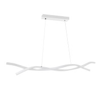 GLOBOSTAR® MORALES 61276 Μοντέρνο Κρεμαστό Φωτιστικό Οροφής LED 54W 6048lm 300° AC 220-240V IP20 Ρυθμιζόμενο Λευκό CCT με Χειριστήριο από 2700K έως 6000K Dimmable - Lumileds SMD Chip - Λευκό Ματ - Μ90 x Π14 x Υ14cm - 3 Χρόνια Εγγύηση