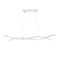GLOBOSTAR® MORALES 61276 Μοντέρνο Κρεμαστό Φωτιστικό Οροφής LED 54W 6048lm 300° AC 220-240V IP20 Ρυθμιζόμενο Λευκό CCT με Χειριστήριο από 2700K έως 6000K Dimmable - Lumileds SMD Chip - Λευκό Ματ - Μ90 x Π14 x Υ14cm - 3 Χρόνια Εγγύηση