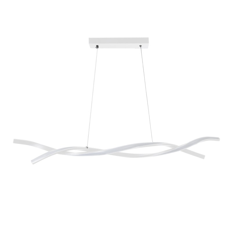 GLOBOSTAR® MORALES 61276 Μοντέρνο Κρεμαστό Φωτιστικό Οροφής LED 54W 6048lm 300° AC 220-240V IP20 Ρυθμιζόμενο Λευκό CCT με Χειριστήριο από 2700K έως 6000K Dimmable - Lumileds SMD Chip - Λευκό Ματ - Μ90 x Π14 x Υ14cm - 3 Χρόνια Εγγύηση