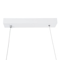 GLOBOSTAR® MORALES 61276 Μοντέρνο Κρεμαστό Φωτιστικό Οροφής LED 54W 6048lm 300° AC 220-240V IP20 Ρυθμιζόμενο Λευκό CCT με Χειριστήριο από 2700K έως 6000K Dimmable - Lumileds SMD Chip - Λευκό Ματ - Μ90 x Π14 x Υ14cm - 3 Χρόνια Εγγύηση
