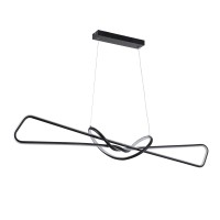 GLOBOSTAR® DOLORES 61279 Μοντέρνο Κρεμαστό Φωτιστικό Οροφής LED 105W 11760lm 300° AC 220-240V IP20 Ρυθμιζόμενο Λευκό CCT με Χειριστήριο από 2700K έως 6000K Dimmable - Lumileds SMD Chip - Μαύρο Ματ - Μ110 x Π17 x Υ17.5cm - 3 Χρόνια Εγγύηση
