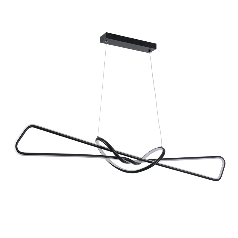 GLOBOSTAR® DOLORES 61279 Μοντέρνο Κρεμαστό Φωτιστικό Οροφής LED 105W 11760lm 300° AC 220-240V IP20 Ρυθμιζόμενο Λευκό CCT με Χειριστήριο από 2700K έως 6000K Dimmable - Lumileds SMD Chip - Μαύρο Ματ - Μ110 x Π17 x Υ17.5cm - 3 Χρόνια Εγγύηση