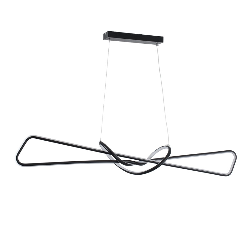 GLOBOSTAR® DOLORES 61279 Μοντέρνο Κρεμαστό Φωτιστικό Οροφής LED 105W 11760lm 300° AC 220-240V IP20 Ρυθμιζόμενο Λευκό CCT με Χειριστήριο από 2700K έως 6000K Dimmable - Lumileds SMD Chip - Μαύρο Ματ - Μ110 x Π17 x Υ17.5cm - 3 Χρόνια Εγγύηση