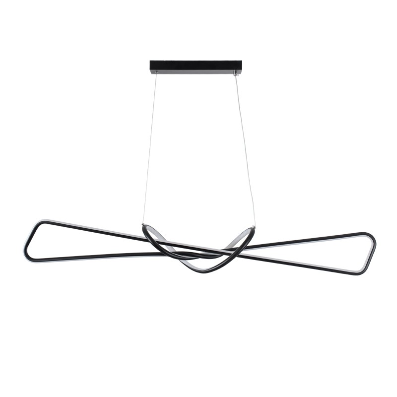 GLOBOSTAR® DOLORES 61279 Μοντέρνο Κρεμαστό Φωτιστικό Οροφής LED 105W 11760lm 300° AC 220-240V IP20 Ρυθμιζόμενο Λευκό CCT με Χειριστήριο από 2700K έως 6000K Dimmable - Lumileds SMD Chip - Μαύρο Ματ - Μ110 x Π17 x Υ17.5cm - 3 Χρόνια Εγγύηση