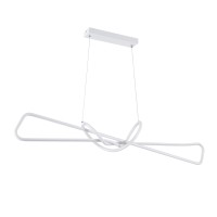 GLOBOSTAR® DOLORES 61280 Μοντέρνο Κρεμαστό Φωτιστικό Οροφής LED 105W 11760lm 300° AC 220-240V IP20 Ρυθμιζόμενο Λευκό CCT με Χειριστήριο από 2700K έως 6000K Dimmable - Lumileds SMD Chip - Λευκό Ματ - Μ110 x Π17 x Υ17.5cm - 3 Χρόνια Εγγύηση