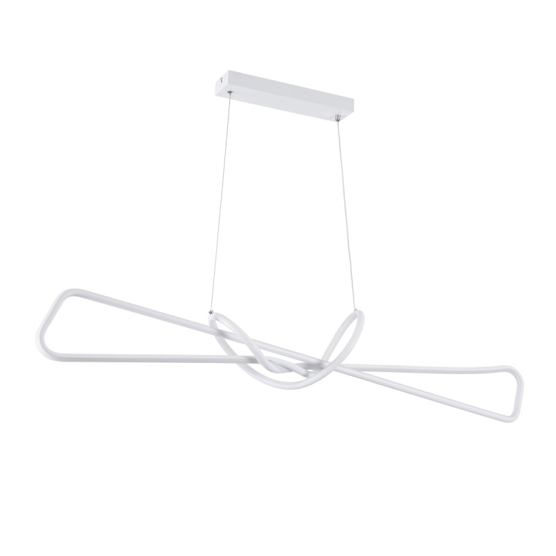 GLOBOSTAR® DOLORES 61280 Μοντέρνο Κρεμαστό Φωτιστικό Οροφής LED 105W 11760lm 300° AC 220-240V IP20 Ρυθμιζόμενο Λευκό CCT με Χειριστήριο από 2700K έως 6000K Dimmable - Lumileds SMD Chip - Λευκό Ματ - Μ110 x Π17 x Υ17.5cm - 3 Χρόνια Εγγύηση