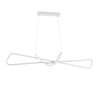 GLOBOSTAR® DOLORES 61280 Μοντέρνο Κρεμαστό Φωτιστικό Οροφής LED 105W 11760lm 300° AC 220-240V IP20 Ρυθμιζόμενο Λευκό CCT με Χειριστήριο από 2700K έως 6000K Dimmable - Lumileds SMD Chip - Λευκό Ματ - Μ110 x Π17 x Υ17.5cm - 3 Χρόνια Εγγύηση