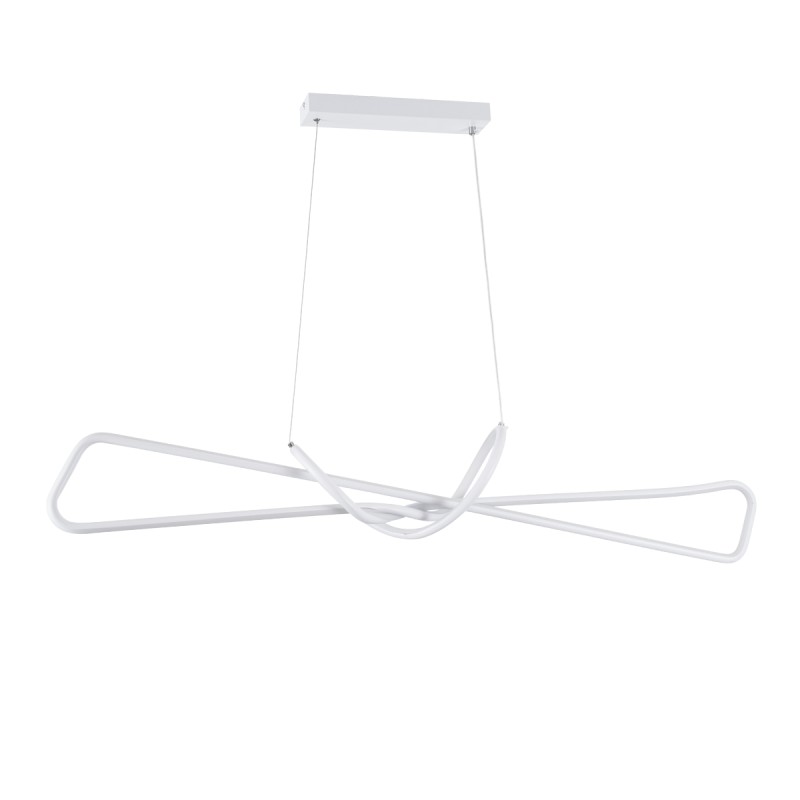 GLOBOSTAR® DOLORES 61280 Μοντέρνο Κρεμαστό Φωτιστικό Οροφής LED 105W 11760lm 300° AC 220-240V IP20 Ρυθμιζόμενο Λευκό CCT με Χειριστήριο από 2700K έως 6000K Dimmable - Lumileds SMD Chip - Λευκό Ματ - Μ110 x Π17 x Υ17.5cm - 3 Χρόνια Εγγύηση