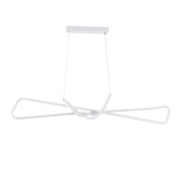 GLOBOSTAR® DOLORES 61280 Μοντέρνο Κρεμαστό Φωτιστικό Οροφής LED 105W 11760lm 300° AC 220-240V IP20 Ρυθμιζόμενο Λευκό CCT με Χειριστήριο από 2700K έως 6000K Dimmable - Lumileds SMD Chip - Λευκό Ματ - Μ110 x Π17 x Υ17.5cm - 3 Χρόνια Εγγύηση