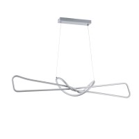 GLOBOSTAR® DOLORES 61281 Μοντέρνο Κρεμαστό Φωτιστικό Οροφής LED 105W 11760lm 300° AC 220-240V IP20 Ρυθμιζόμενο Λευκό CCT με Χειριστήριο από 2700K έως 6000K Dimmable - Lumileds SMD Chip - Νίκελ Βούρτσας - Μ110 x Π17 x Υ17.5cm - 3 Χρόνια Εγγύηση