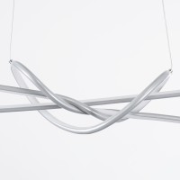 GLOBOSTAR® DOLORES 61281 Μοντέρνο Κρεμαστό Φωτιστικό Οροφής LED 105W 11760lm 300° AC 220-240V IP20 Ρυθμιζόμενο Λευκό CCT με Χειριστήριο από 2700K έως 6000K Dimmable - Lumileds SMD Chip - Νίκελ Βούρτσας - Μ110 x Π17 x Υ17.5cm - 3 Χρόνια Εγγύηση