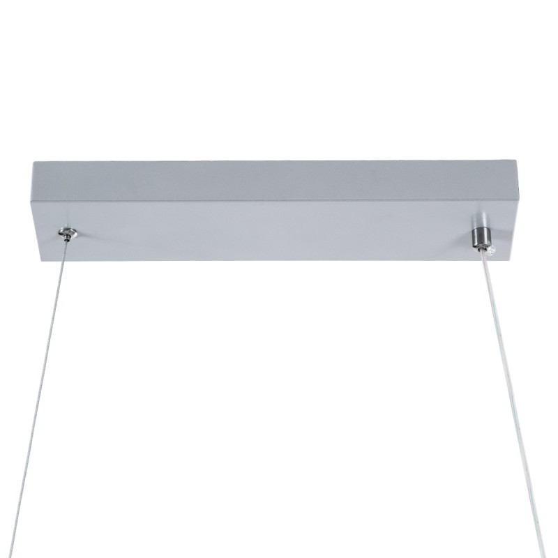 GLOBOSTAR® DOLORES 61281 Μοντέρνο Κρεμαστό Φωτιστικό Οροφής LED 105W 11760lm 300° AC 220-240V IP20 Ρυθμιζόμενο Λευκό CCT με Χειριστήριο από 2700K έως 6000K Dimmable - Lumileds SMD Chip - Νίκελ Βούρτσας - Μ110 x Π17 x Υ17.5cm - 3 Χρόνια Εγγύηση