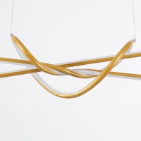 GLOBOSTAR® DOLORES 61282 Μοντέρνο Κρεμαστό Φωτιστικό Οροφής LED 105W 11760lm 300° AC 220-240V IP20 Ρυθμιζόμενο Λευκό CCT με Χειριστήριο από 2700K έως 6000K Dimmable - Lumileds SMD Chip - Χρυσό Βούρτσας - Μ110 x Π17 x Υ17.5cm - 3 Χρόνια Εγγύηση
