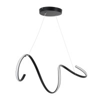 GLOBOSTAR® SPIRALE 61283 Μοντέρνο Κρεμαστό Φωτιστικό Οροφής LED 75W 8400lm 300° AC 220-240V IP20 Ρυθμιζόμενο Λευκό CCT με Χειριστήριο από 2700K έως 6000K Dimmable - Lumileds SMD Chip - Μαύρο Ματ - Μ72 x Π25 x Υ30cm - 3 Χρόνια Εγγύηση