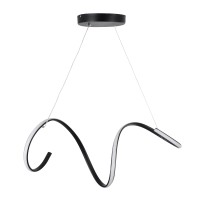 GLOBOSTAR® SPIRALE 61283 Μοντέρνο Κρεμαστό Φωτιστικό Οροφής LED 75W 8400lm 300° AC 220-240V IP20 Ρυθμιζόμενο Λευκό CCT με Χειριστήριο από 2700K έως 6000K Dimmable - Lumileds SMD Chip - Μαύρο Ματ - Μ72 x Π25 x Υ30cm - 3 Χρόνια Εγγύηση
