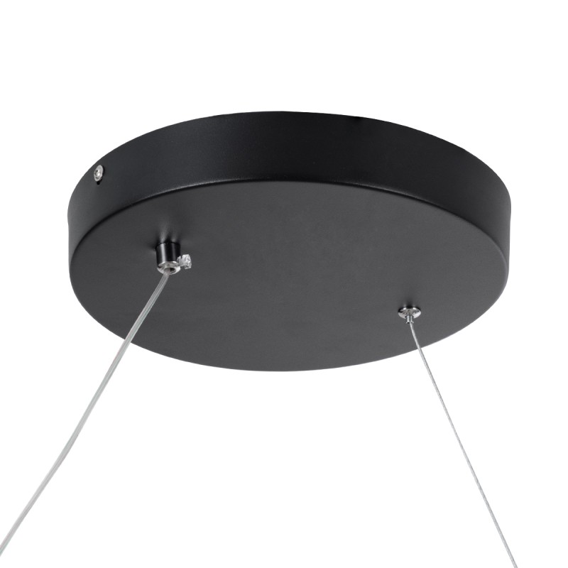 GLOBOSTAR® SPIRALE 61283 Μοντέρνο Κρεμαστό Φωτιστικό Οροφής LED 75W 8400lm 300° AC 220-240V IP20 Ρυθμιζόμενο Λευκό CCT με Χειριστήριο από 2700K έως 6000K Dimmable - Lumileds SMD Chip - Μαύρο Ματ - Μ72 x Π25 x Υ30cm - 3 Χρόνια Εγγύηση