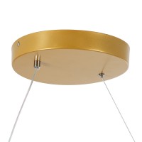 GLOBOSTAR® SPIRALE 61286 Μοντέρνο Κρεμαστό Φωτιστικό Οροφής LED 75W 8400lm 300° AC 220-240V IP20 Ρυθμιζόμενο Λευκό CCT με Χειριστήριο από 2700K έως 6000K Dimmable - Lumileds SMD Chip - Χρυσό Βούρτσας - Μ72 x Π25 x Υ30cm - 3 Χρόνια Εγγύηση