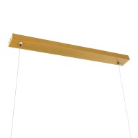 GLOBOSTAR® WINDY 61293 Μοντέρνο Κρεμαστό Φωτιστικό Οροφής LED 67W 7504lm 300° AC 220-240V IP20 Ρυθμιζόμενο Λευκό CCT με Χειριστήριο από 2700K έως 6000K Dimmable - Lumileds SMD Chip - Χρυσό Βούρτσας - Μ120 x Π4 x Υ30cm - 3 Χρόνια Εγγύηση