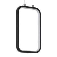 GLOBOSTAR® DEROBA 61298 Μοντέρνο Κρεμαστό Φωτιστικό Οροφής LED 12W 1320lm 360° AC 220-240V IP20 Ρυθμιζόμενο Λευκό CCT με On/Off 2700K/4500K/6000K - Lumileds SMD Chip - Μαύρο Ματ - Μ16 x Π1.6 x Υ25.5cm - 3 Χρόνια Εγγύηση