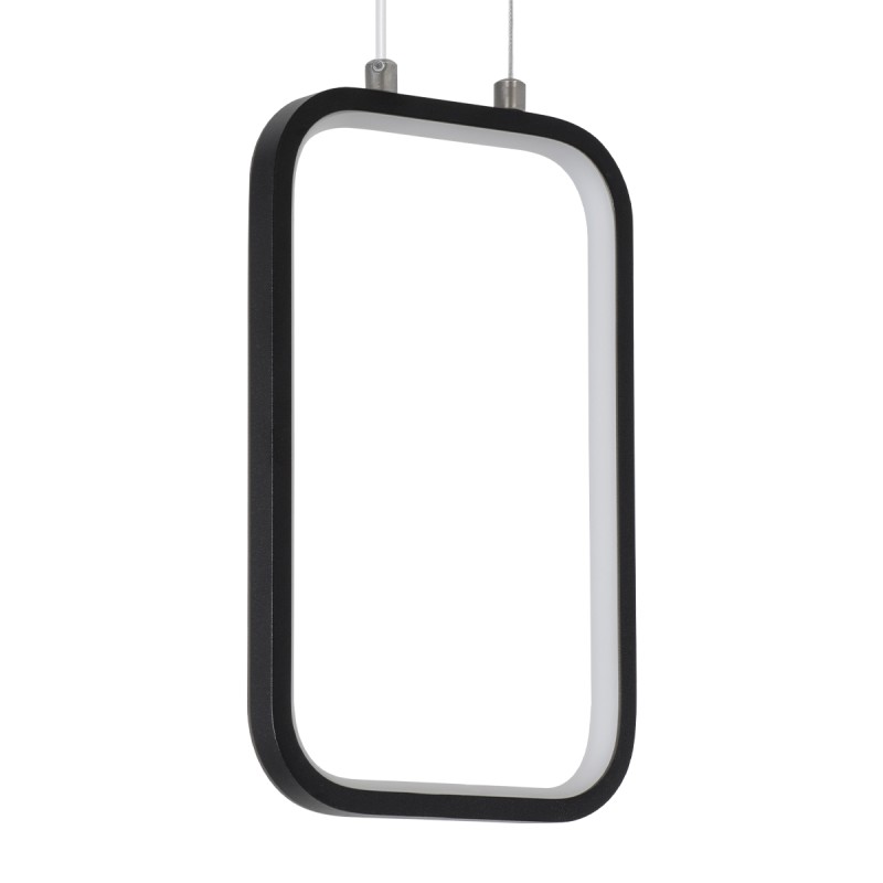 GLOBOSTAR® DEROBA 61298 Μοντέρνο Κρεμαστό Φωτιστικό Οροφής LED 12W 1320lm 360° AC 220-240V IP20 Ρυθμιζόμενο Λευκό CCT με On/Off 2700K/4500K/6000K - Lumileds SMD Chip - Μαύρο Ματ - Μ16 x Π1.6 x Υ25.5cm - 3 Χρόνια Εγγύηση