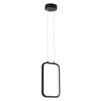 GLOBOSTAR® DEROBA 61298 Μοντέρνο Κρεμαστό Φωτιστικό Οροφής LED 12W 1320lm 360° AC 220-240V IP20 Ρυθμιζόμενο Λευκό CCT με On/Off 2700K/4500K/6000K - Lumileds SMD Chip - Μαύρο Ματ - Μ16 x Π1.6 x Υ25.5cm - 3 Χρόνια Εγγύηση