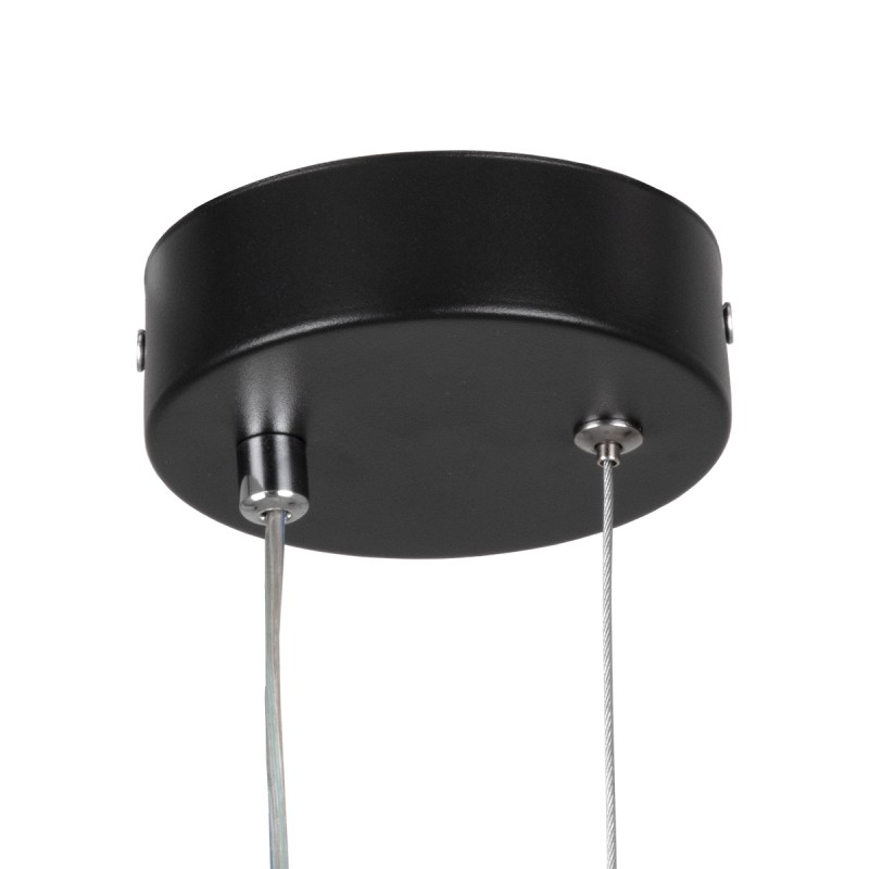 GLOBOSTAR® DEROBA 61298 Μοντέρνο Κρεμαστό Φωτιστικό Οροφής LED 12W 1320lm 360° AC 220-240V IP20 Ρυθμιζόμενο Λευκό CCT με On/Off 2700K/4500K/6000K - Lumileds SMD Chip - Μαύρο Ματ - Μ16 x Π1.6 x Υ25.5cm - 3 Χρόνια Εγγύηση