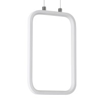 GLOBOSTAR® DEROBA 61299 Μοντέρνο Κρεμαστό Φωτιστικό Οροφής LED 12W 1320lm 360° AC 220-240V IP20 Ρυθμιζόμενο Λευκό CCT με On/Off 2700K/4500K/6000K - Lumileds SMD Chip - Λευκό Ματ - Μ16 x Π1.6 x Υ25.5cm - 3 Χρόνια Εγγύηση