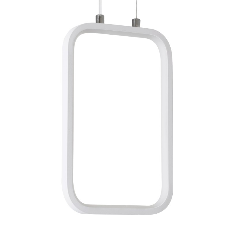 GLOBOSTAR® DEROBA 61299 Μοντέρνο Κρεμαστό Φωτιστικό Οροφής LED 12W 1320lm 360° AC 220-240V IP20 Ρυθμιζόμενο Λευκό CCT με On/Off 2700K/4500K/6000K - Lumileds SMD Chip - Λευκό Ματ - Μ16 x Π1.6 x Υ25.5cm - 3 Χρόνια Εγγύηση