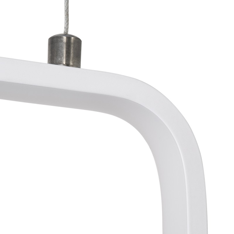 GLOBOSTAR® DEROBA 61299 Μοντέρνο Κρεμαστό Φωτιστικό Οροφής LED 12W 1320lm 360° AC 220-240V IP20 Ρυθμιζόμενο Λευκό CCT με On/Off 2700K/4500K/6000K - Lumileds SMD Chip - Λευκό Ματ - Μ16 x Π1.6 x Υ25.5cm - 3 Χρόνια Εγγύηση